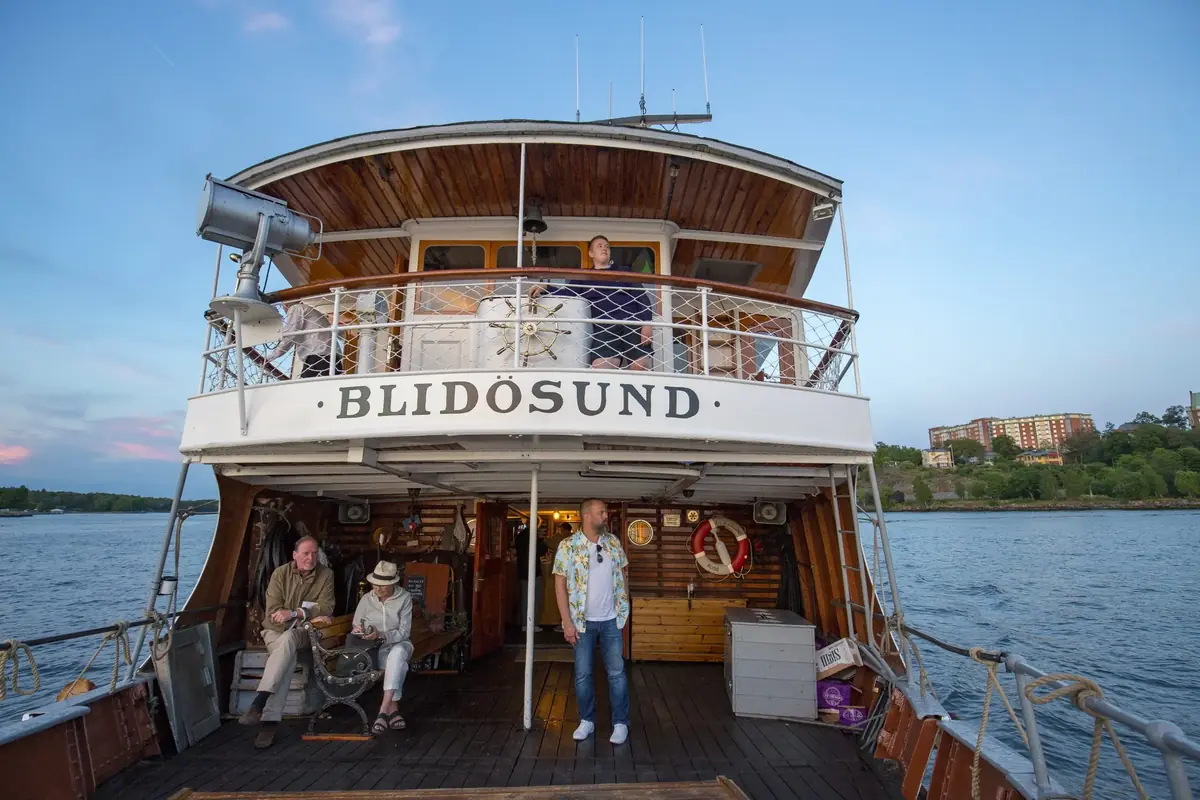 The aft deck of the classic archipelago steamer Blidösund